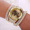 Creative Watches Girl Elephant Rivet Bracelet Quartz Braided Winding Wrap Watch 1PC Quartz Watch relogio feminino