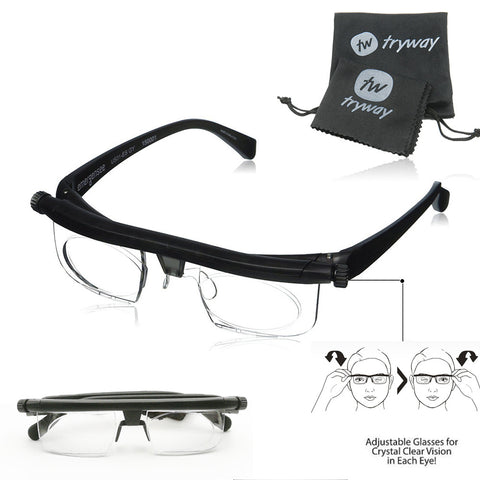 Vision Glasses Adjustable lens Eyewear DISTANCE Readking glasses Focus For -6D to +3D Variable Lens Correction Myopia glasses